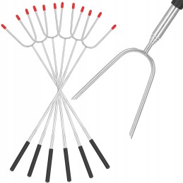 10x lazdelės teleskopinės stiebo šakutės laužavietės šakės laužo lazda griliui
