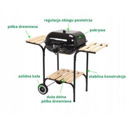 Anglies kepsninė su dangteliu ir medinėmis lentynomis, 45x40cm