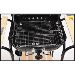 Anglies kepsninė su dangteliu ir medinėmis lentynomis, 45x40cm