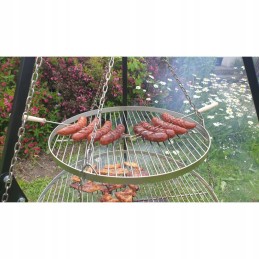 Apvalios nerūdijančio plieno grotelės grilio židiniui, 70 cm