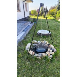 ⭐ Sodo kepsninė su anglimis, stabilus trikojis, 2 viename laužavietė ⭐