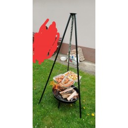 ⭐ Sodo kepsninė su anglimis, stabilus trikojis, 2 viename laužavietė ⭐