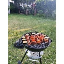 Apvalios anglies kepsninės su dangteliu, 41 cm grotelės