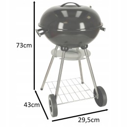 Garden grill portable charcoal grill large cover grate ash pan shelf