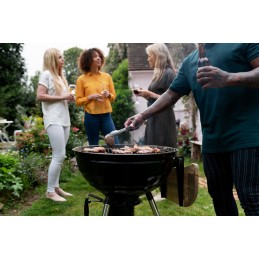 Garden grill portable charcoal grill large cover grate ash pan shelf
