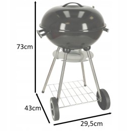 Garden grill portable charcoal grill large cover grate ash pan shelf