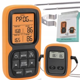 Belaidis mėsos rūkymo termometras su 2 zondais
