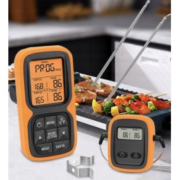 Belaidis mėsos rūkymo termometras su 2 zondais