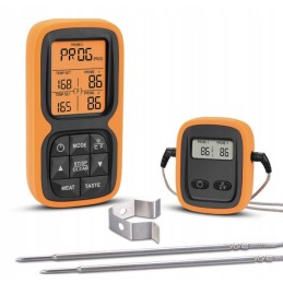 Belaidis mėsos rūkymo termometras su 2 zondais