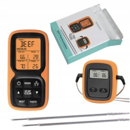 Belaidis mėsos rūkymo termometras su 2 zondais