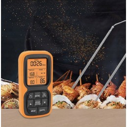 Belaidis mėsos rūkymo termometras su 2 zondais