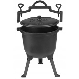 Vengriškas medžioklinis ketaus katilas kepsniams, židinys, grilis, 8l, nemokamas mk403