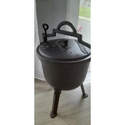 Vengriškas medžioklinis ketaus katilas kepsniams, židinys, grilis, 8l, nemokamas mk403