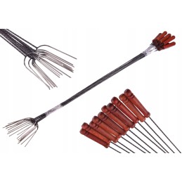 Šakučių pagaliukai šašlykinei, antgaliai iš nerūdijančio plieno