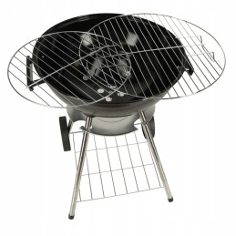 Ogļu dārza grils briketēm, slēgts, ar ventilācijas vāku un plauktu