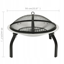 Vidaxl židinys ir grilis 2 viename su pokerio 56x56x49 cm plienu