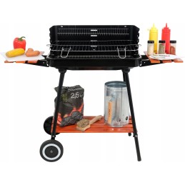 Grilis su anglimis su lentynomis, grotelės 53x33cm