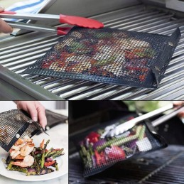 2x kott korduvkasutatavaid võrgust grillkotte 27x25cm