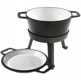 Medžioklės virdulys 5 emaliuota grilio keptuvė