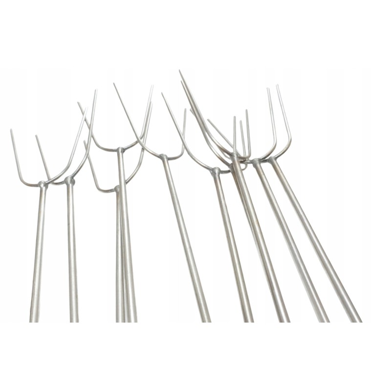Nerūdijančio plieno kepsninės laužo lazdos 140cm 10 vnt dešrelių šakutės