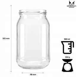 900 ml stiklinis indas su metaliniu dangteliu