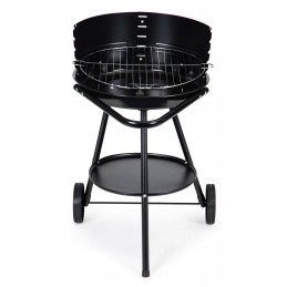 Round garden grill with adjustable grate height