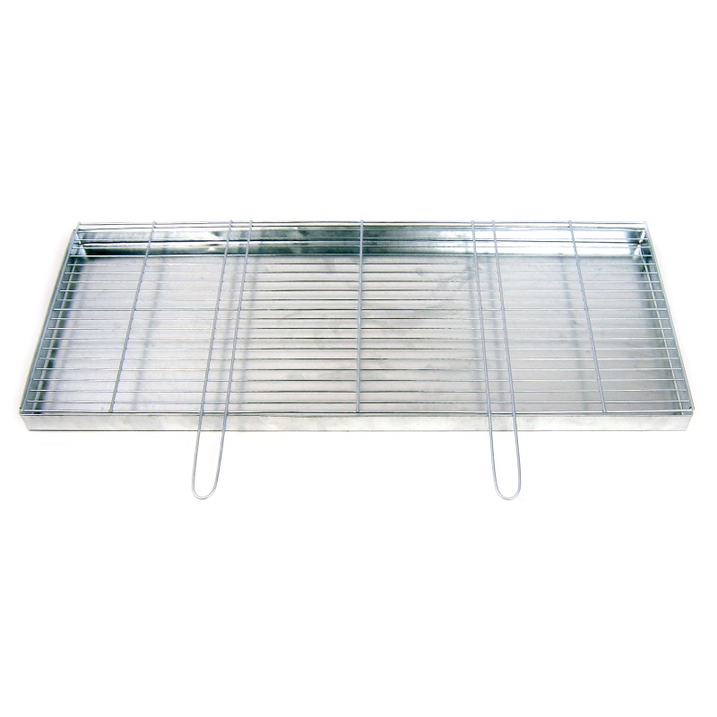 Chromuotos grilio konstrukcinės grotelės 100x40 su židiniu/pelenais