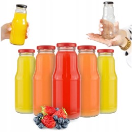 100x vaisiais dekoruotas buteliukas 300 ml + dangtelis