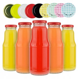 100x vaisiais dekoruotas buteliukas 300 ml + dangtelis