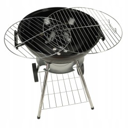 Ogļu dārza grils briketēm, slēgts, ar ventilācijas vāku un plauktu