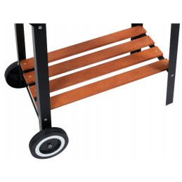 Dārza ogļu grils uz ritenīšiem ar plauktu, restes platums un augstums 48x26,5 cm