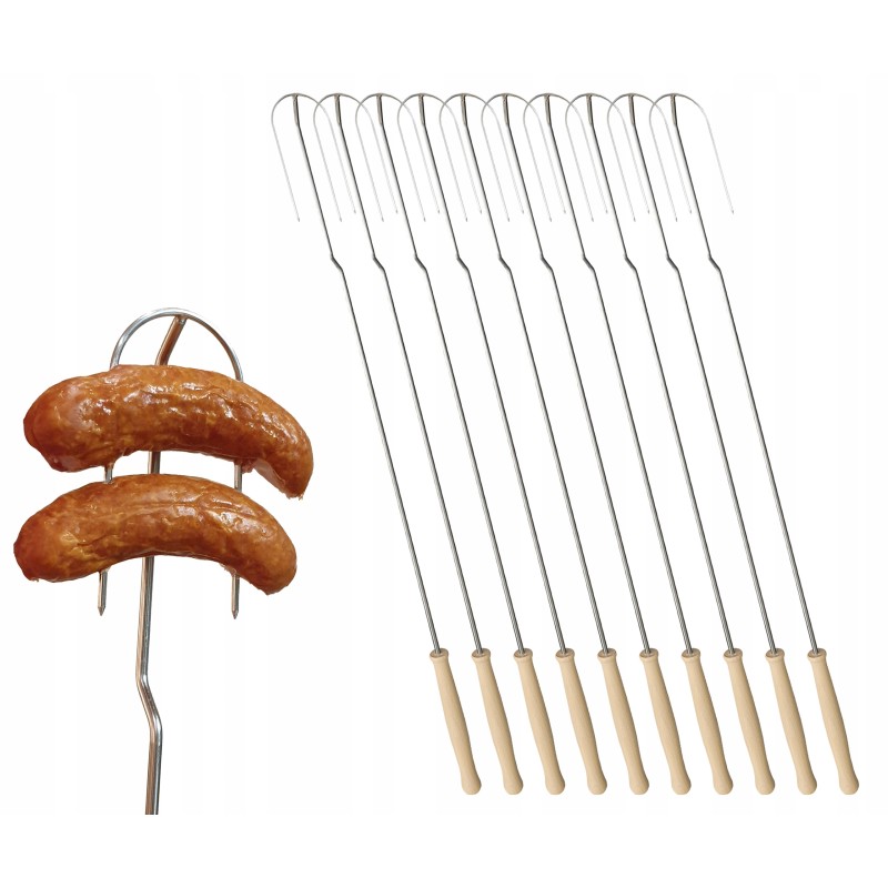 Wo 70 nerūdijančio plieno laužo šakutė 70 cm, skirta kepsninei laužo šakutei