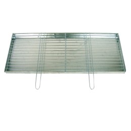 Grotelės griliui statyti 100x40 - skersmuo 4mm - chromuotos su pakura / pelenų keptuvė