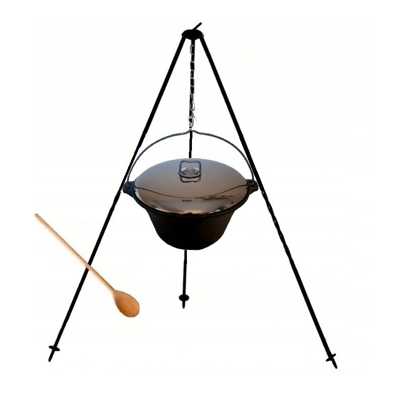 Ketaus katilas 8 l + trikojis 120 cm + nerūdijantis dangtis + šaukštas