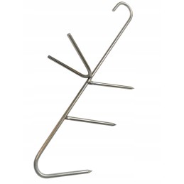 Trigubas rūkymo kabliukas, didelis, tiesus, nejuodingas, ilgas, 300 mm, storis, 5 mm