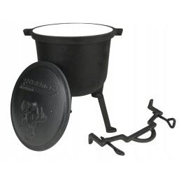 Emaliuotas ketaus katilas, vengriškas medžioklės puodas laužo griliui, 8l