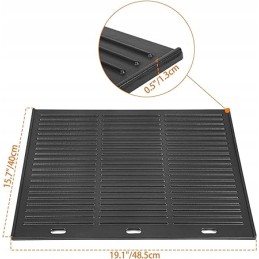 Tik ugnies ketaus keptuvė 48,5 x 40 cm, universali bbq plancha dujiniam griliui, anglies grilis, tinkamas naudoti iš abiejų pusi