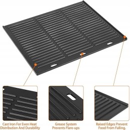 Tik ugnies ketaus keptuvė 48,5 x 40 cm, universali bbq plancha dujiniam griliui, anglies grilis, tinkamas naudoti iš abiejų pusi