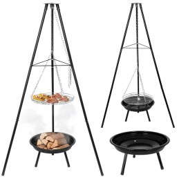 Kepsninė, pakabinamas trikojis, sodo laužavietė, laužavietė, grotelės