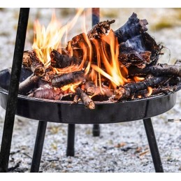 Kepsninė, pakabinamas trikojis, sodo laužavietė, laužavietė, grotelės