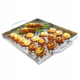 Perforated steel roasting pan