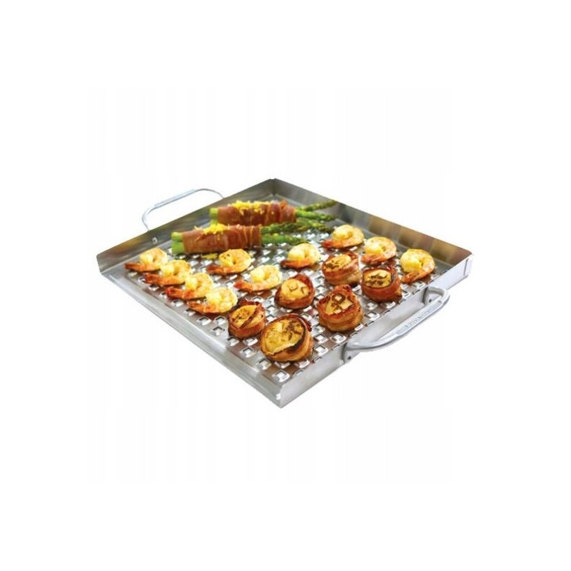 Perforated steel roasting pan