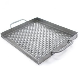 Perforated steel roasting pan