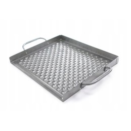 Perforated steel roasting pan