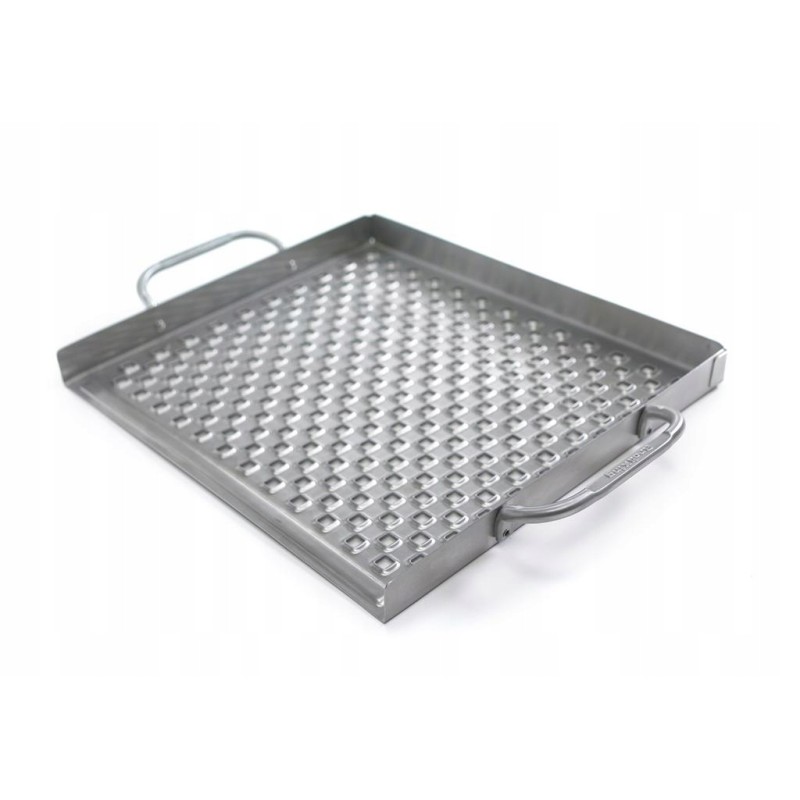 Perforated steel roasting pan