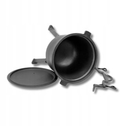 Puikus ketaus medžioklės puodas, 4 litrai, laužui + nemokamai