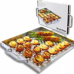 Perforated stainless steel roasting pan
