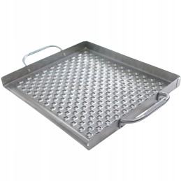 Perforated stainless steel roasting pan