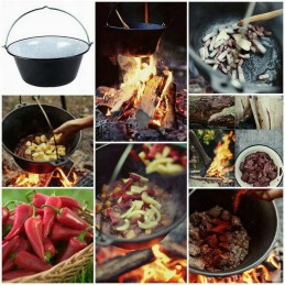 Enameled cauldron 8 l with lid!