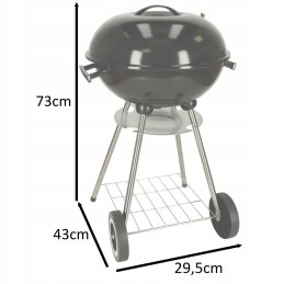 Ogļu dārza grils briketēm, slēgts, ar ventilācijas vāku un plauktu